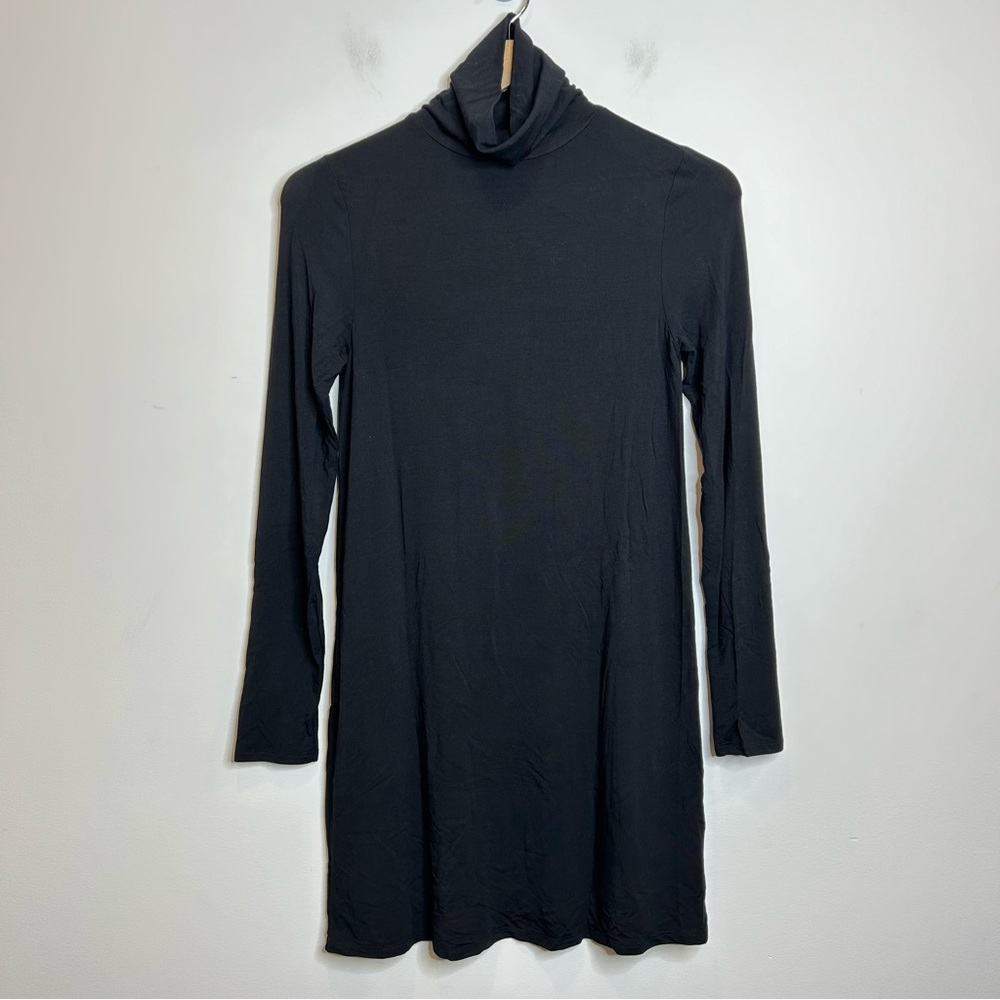 Dex Long Sleeve High Neck Mini Dress Black